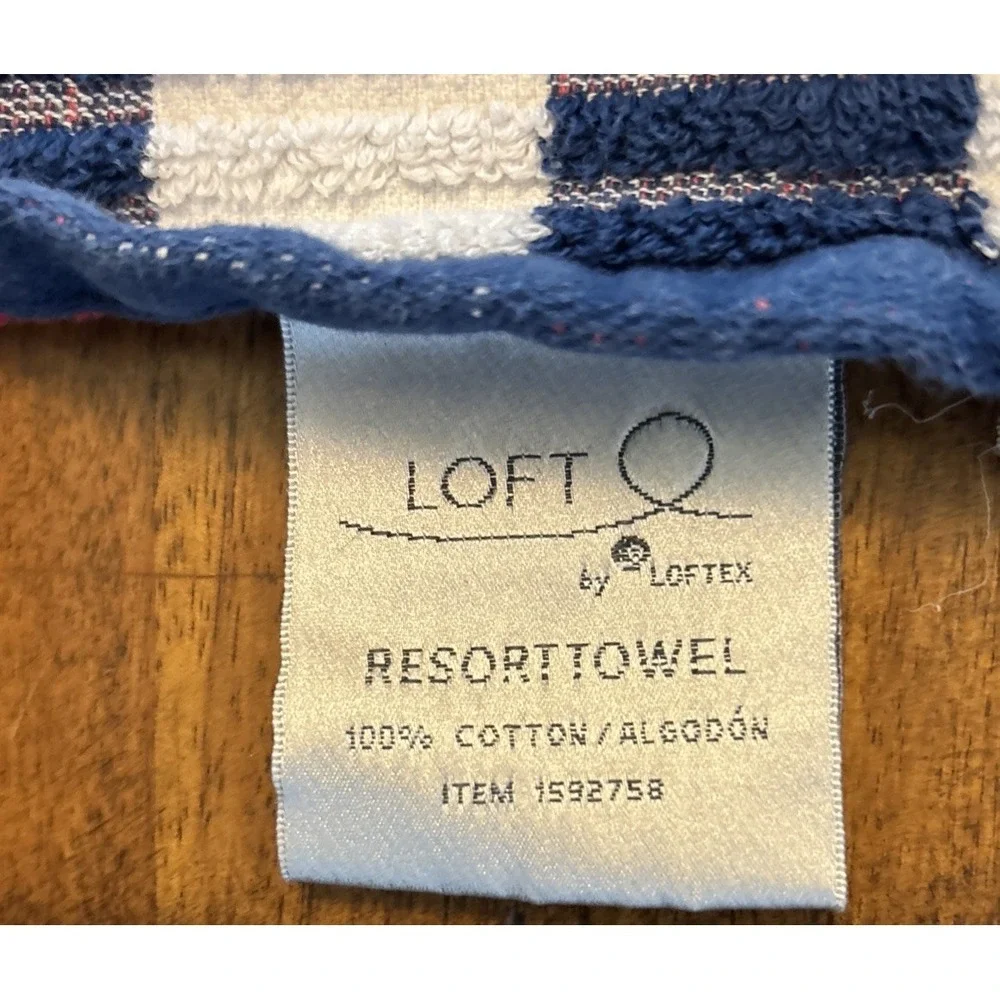 LOFT by Loftex Red White & Blue Stripe Flag Beach Towel 32x64